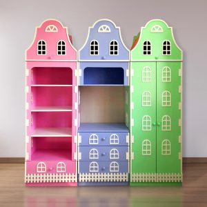 Шкаф-домик Амстердам (фуксия, лаванда, салатный)